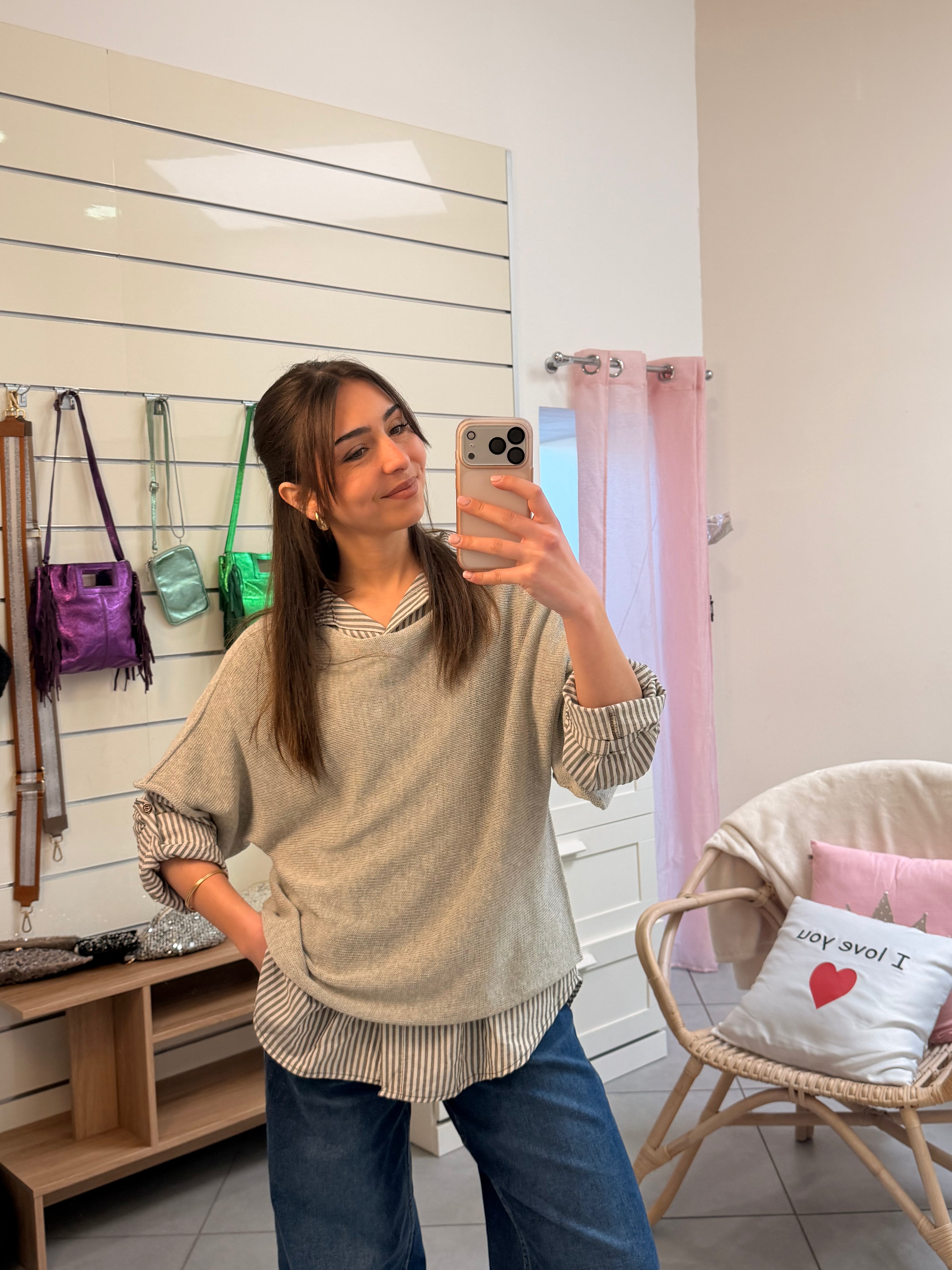 Ensemble avec chemise à rayures