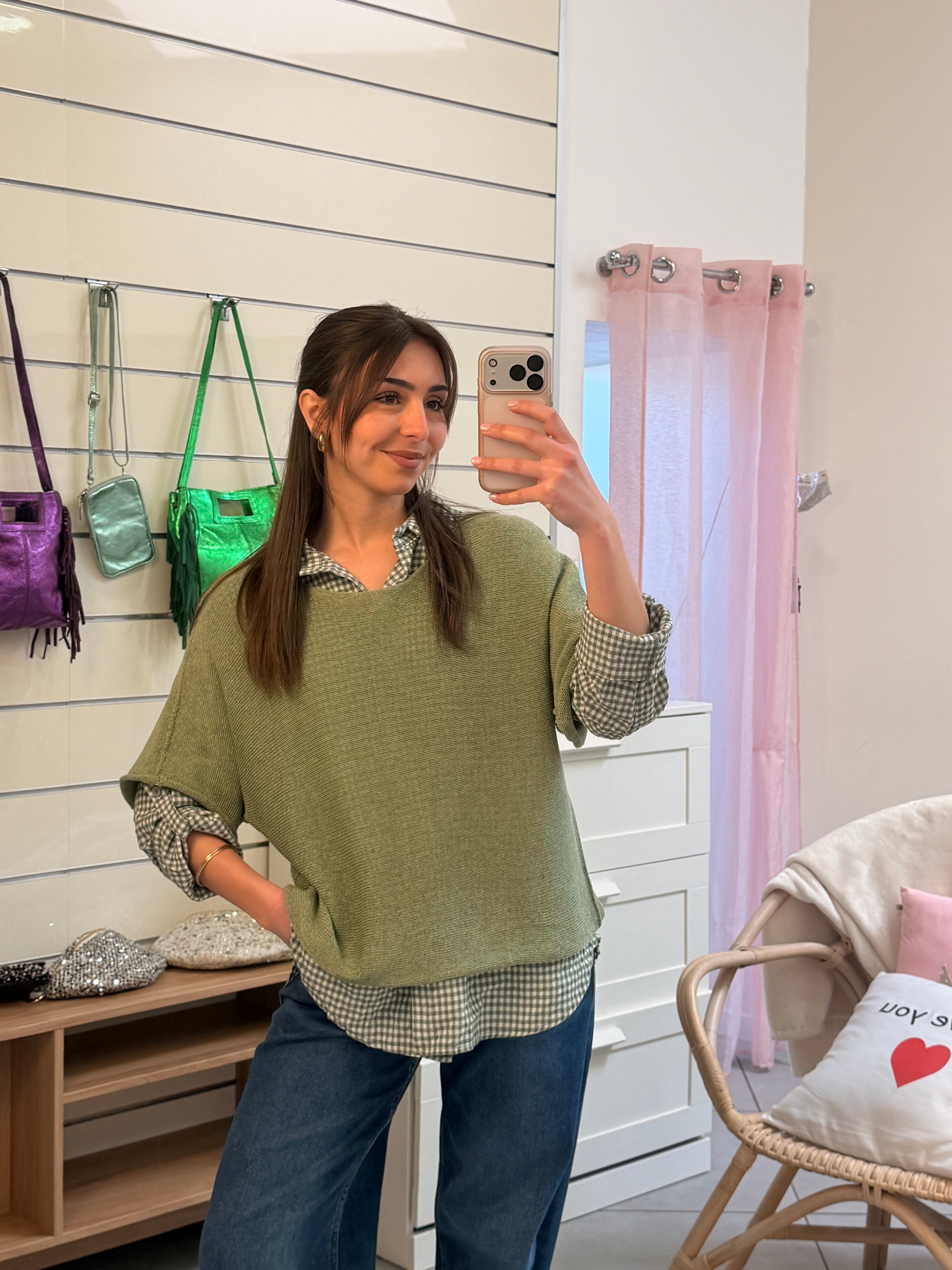 Ensemble avec chemise à carreaux