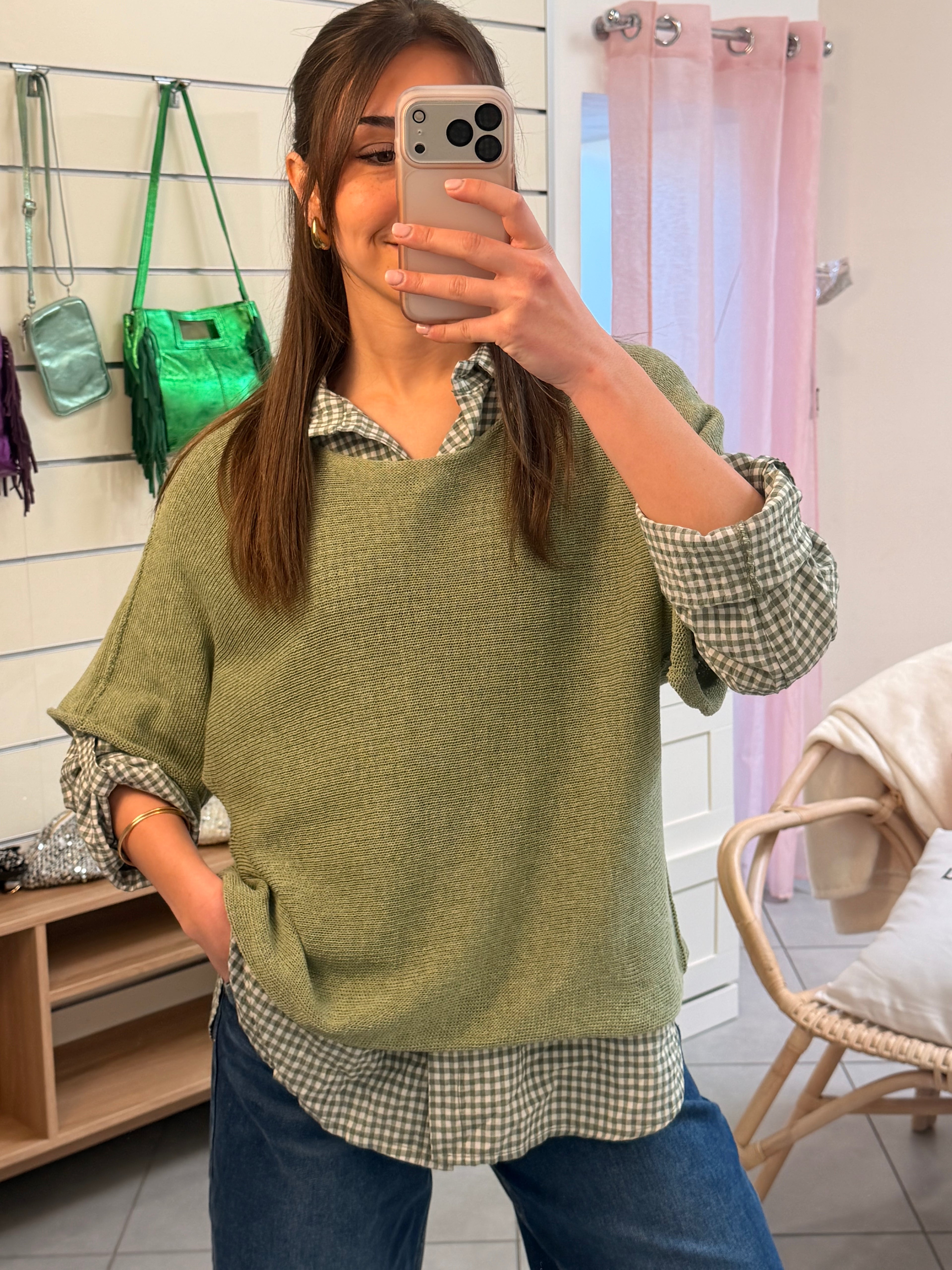 Ensemble avec chemise à carreaux