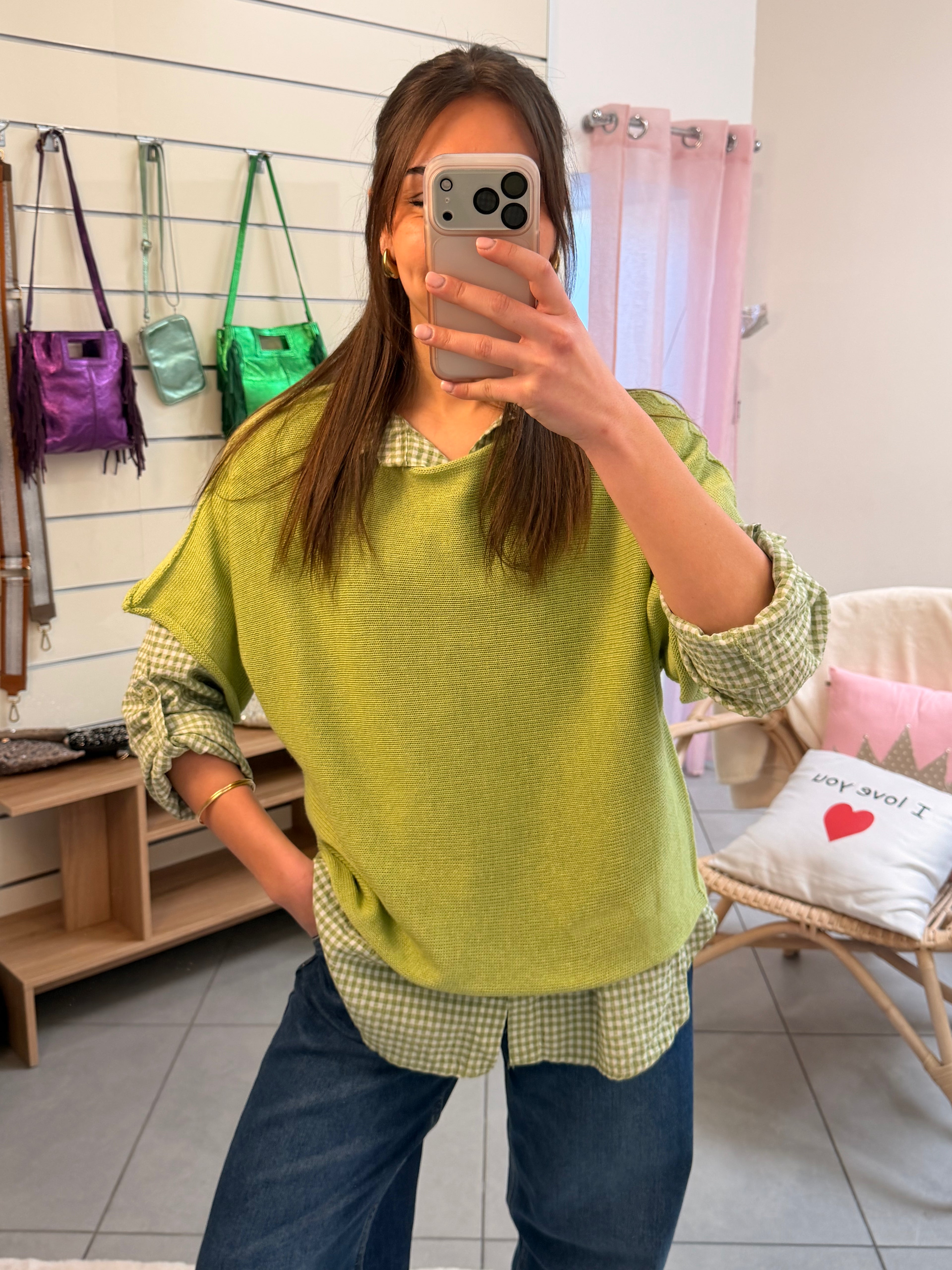 Ensemble avec chemise à carreaux